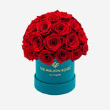 Basic Dark Green Suede Superdome Box | Red Roses